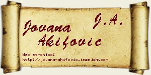 Jovana Akifović vizit kartica